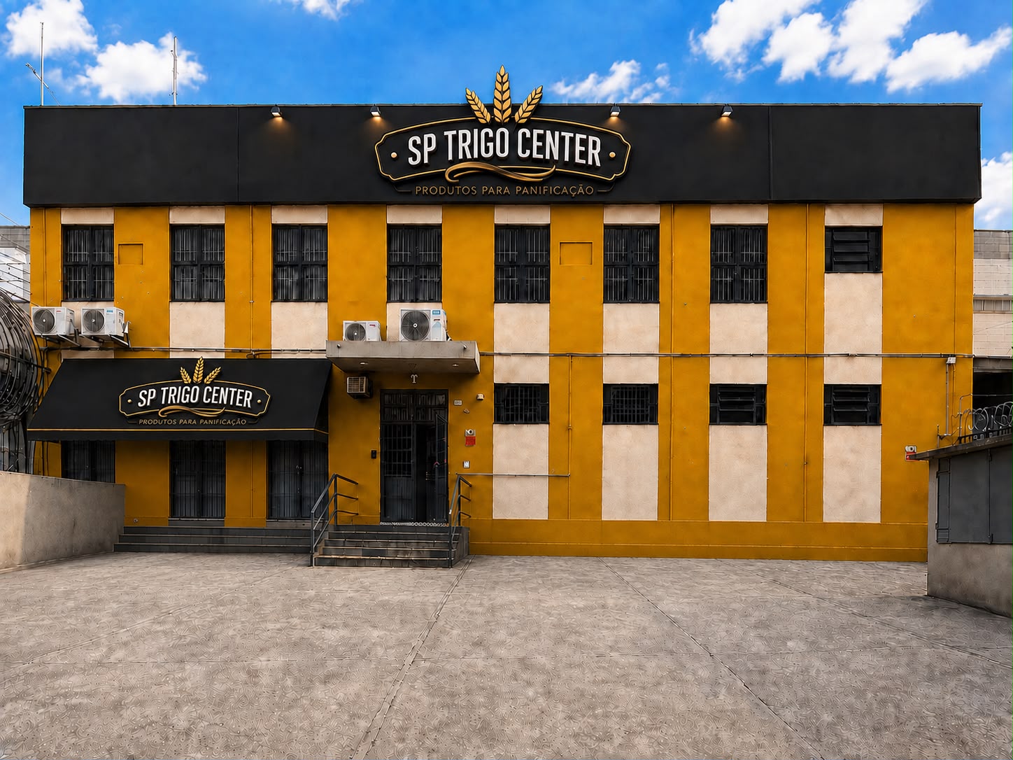 Fachada da sede da SP Trigo Center em Taboão da Serra